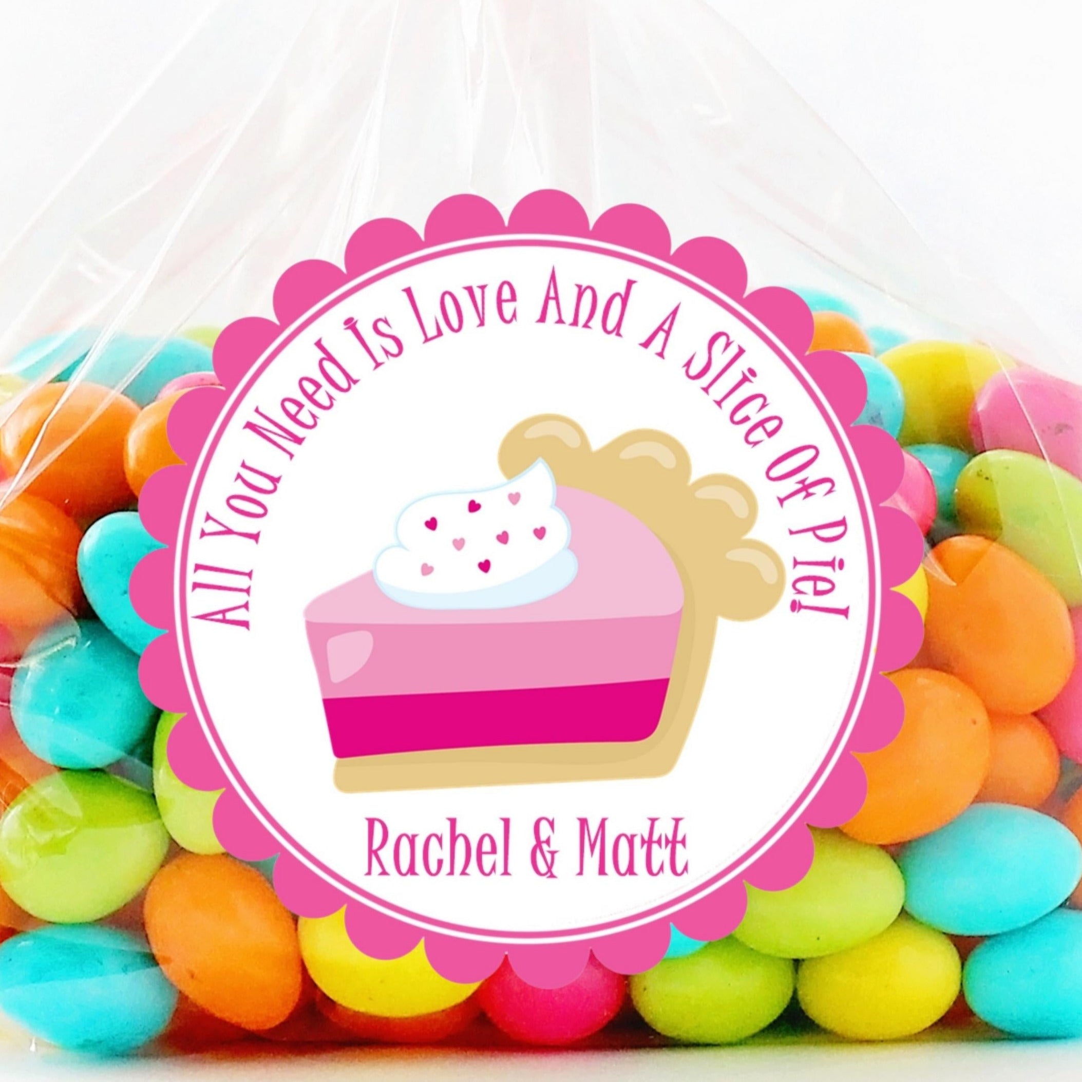 Pastel Pie Wedding Stickers