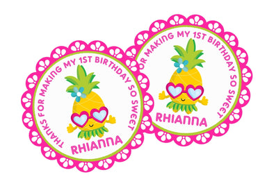Pineapple Birthday Party Stickers