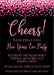 Pink And Black New Years Eve Party Invitations