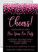 Pink And Black New Years Eve Party Invitations