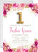 Pink And Gold 1st Birthday Party Invitations