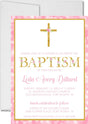Pink And Gold Baptism Invitations