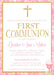 Pink And Gold First Communion Invitations