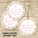 Pink And Green Floral Baptism Stickers Or Favor Tags