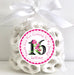 Pink & Black Floral Sweet 16 Birthday Party Stickers