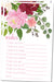 Pink & Burgundy Floral Baby Shower Wish Cards