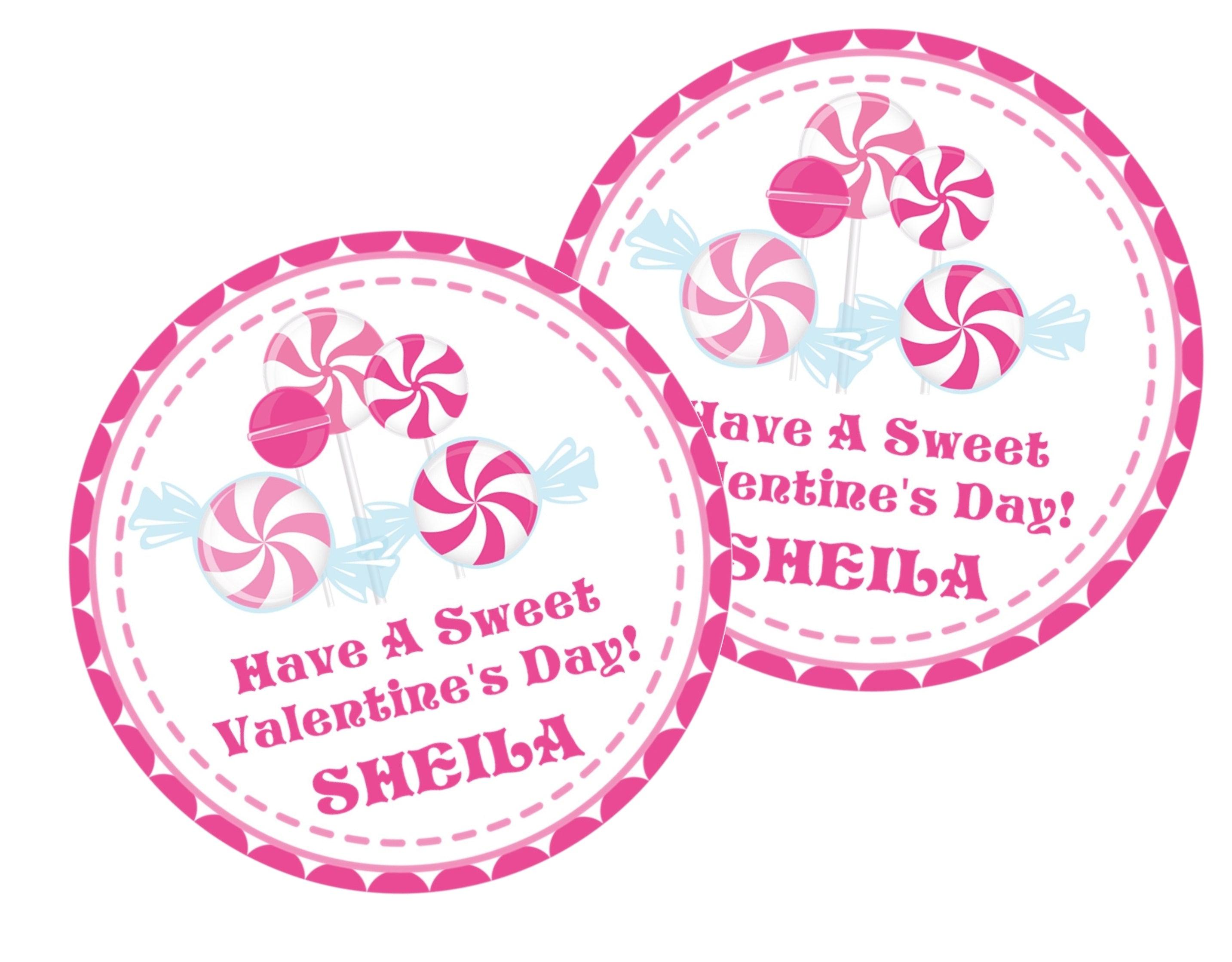 Pink Candy Valentine's Day Stickers