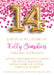 Pink Confetti Teen Birthday Party Invitations