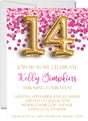 Pink Confetti Teen Birthday Party Invitations