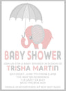 Pink Elephant Baby Shower Invitations