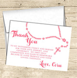 Pink First Communion Thank You Cards