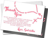 Pink First Communion Thank You Cards