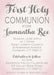 Pink First Holy Communion Invitations