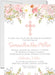 Pink Floral Baptism Invitations