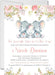 Pink Girls Twins Safari Elephant Baby Shower Invitations