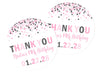 Pink & Grey Confetti Birthday Party Stickers Or Favor Tags