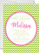 Pink & Lime Chevron Baby Shower Invitations