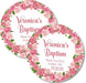 Pink Rose Baptism Stickers Or Favor Tags