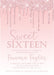 Pink Sweet 16 Party Invitations