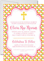 Pink, Yellow, Orange And Lime First Communion Invitations