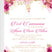 Pink and gold floral First Communion invitation with watercolor roses and girl character option