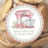 Pink and green baked with love sticker