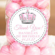 Pink and silver princess crown birthday sticker
