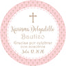 Pink beige baptism bautizo sticker labels