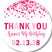 Pink birthday sticker with confetti design and modern layout