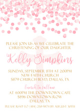Pink christening and first communion invitation for girls