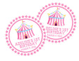 Pink circus tent birthday sticker