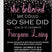 Pink confetti graduation party invitation with she believed quote on black background