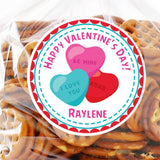 Pink conversation hearts Valentine sticker