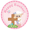 Pink easter lamb sticker favors