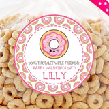 Pink frosted donut Valentine sticker with sprinkles