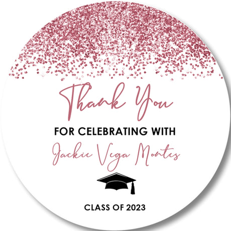 Pink graduation stickers