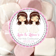 Pink gray twins communion sticker