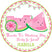 Pink green watermelon birthday sticker slice design