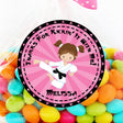 Pink karate girl sticker and martial arts theme