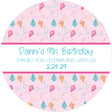 Pink kite themed birthday party sticker
