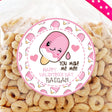 Pink popsicle Valentine sticker with heart accents