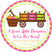 Pink pumpkin wagon baby shower sticker with wagon and basket design