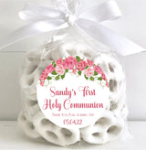 Pink rose Mi Primera Comunión girl sticker