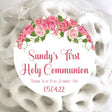 Pink rose floral First Communion sticker design