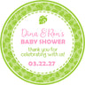 Pink tropical baby shower sticker label