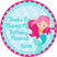 Pink turquoise mermaid birthday party favor sticker labels