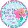 Pink turquoise purple mermaid sticker labels