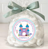 Pink under the sea thank you sticker for party favors