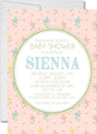 Pink vintage floral baby shower invitations pastel flower design