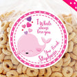 Pink whale I Whale Always Love You Valentine sticker